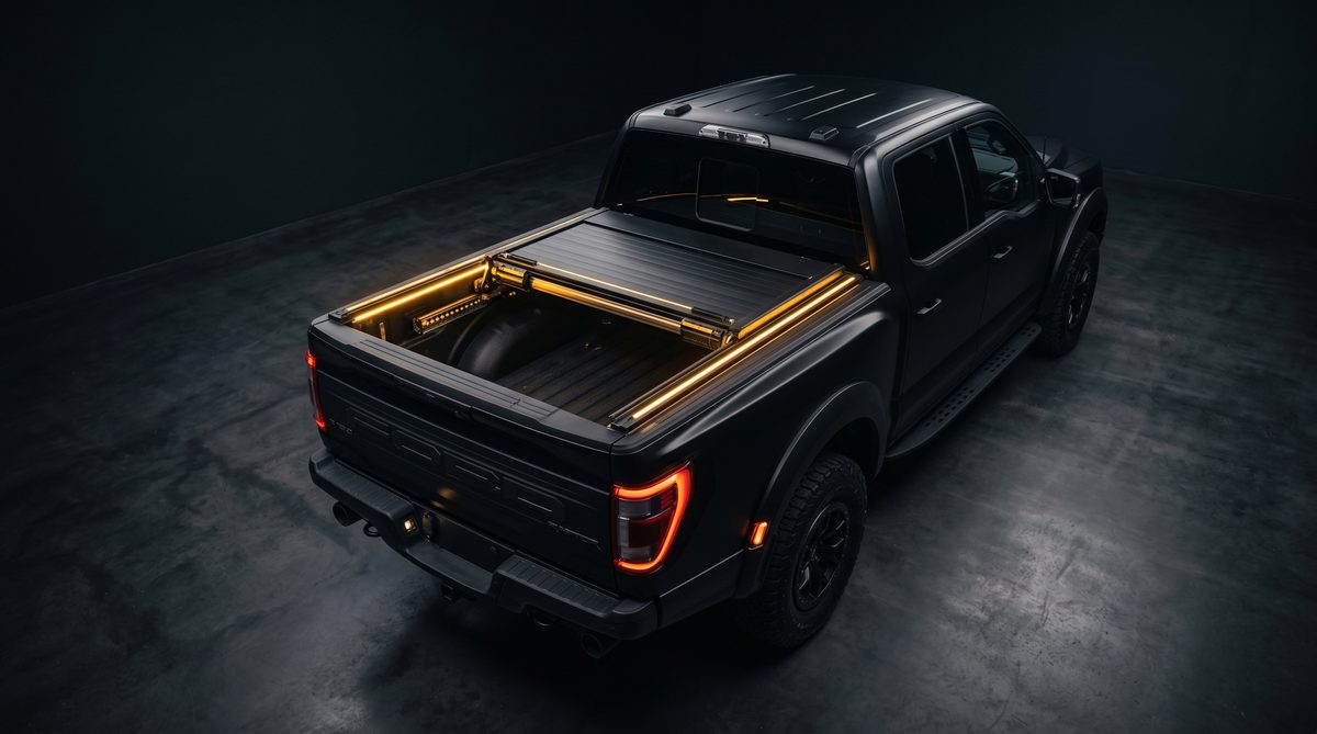Retractable roll cover fitted to pickup truck — Sharjah UAE